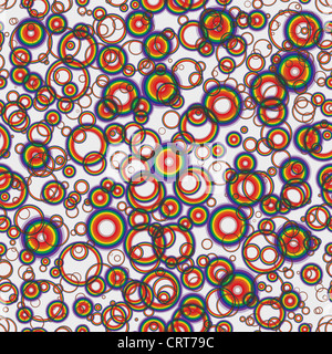 Seamless texture - cercles colorés sur fond blanc Banque D'Images