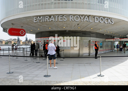 Billetterie pour Emirates Air Line parrainé cable car crossing Tamise entre Greenwich et Royal Docks Banque D'Images