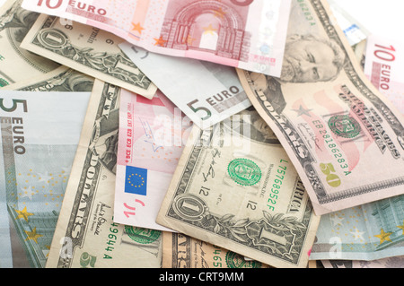 Dollar et euro Banque D'Images