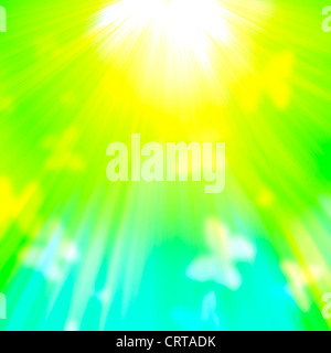 Atmosphère fond estivale fraîche avec des papillons. Banque D'Images