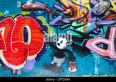 Graffiti dans le centre-ville de Montréal, Québec Banque D'Images