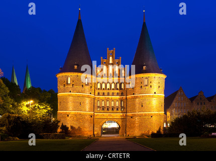 L'Holsten Gate à Lübeck, Allemagne. Banque D'Images
