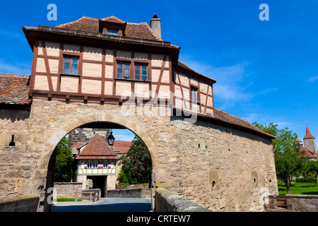 Porte de la ville de Rothenburg ob der Tauber, Bavière. Banque D'Images