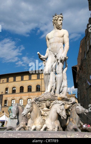 La fontaine de Neptune par Bartolomeo Ammannati Piazza della Signoria Florence Italie Banque D'Images