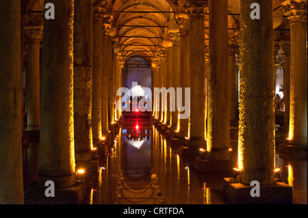 La citerne basilique, Yerebatan Sarayı, Istanbul, Turquie Banque D'Images