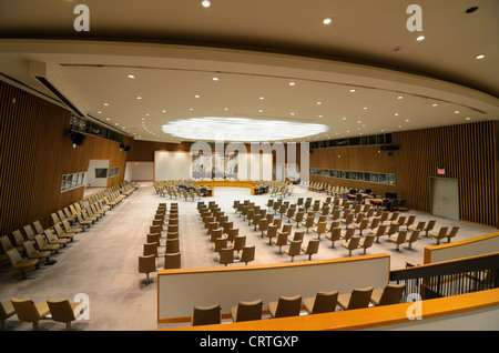 Salle du Conseil de sécurité, au Siège de l'Organisation des Nations Unies. Banque D'Images