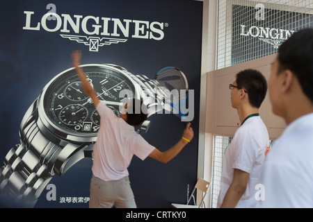 Roland Garros PR Event à l'endroit, Beijing, Chine. Banque D'Images