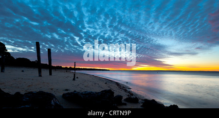 Coucher du soleil à Cowes, Phillip Island Australie Victoria Beach Banque D'Images