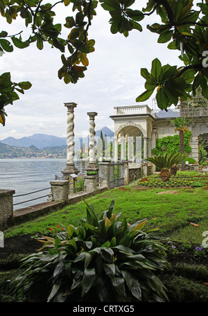 Les jardins de Villa Monastero Varenna Lac de Côme Italie Banque D'Images