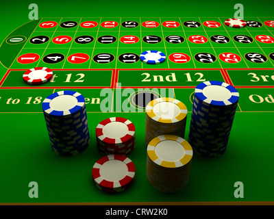 La roulette de casino. Image de rendu 3D Banque D'Images