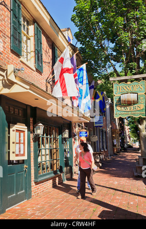 Boutiques sur le Delaware Street, Historic New Castle, Delaware Banque D'Images