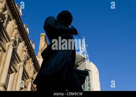 Statue de James Watt dans Leeds City Square. Banque D'Images