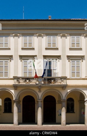 L'Italie, l'Emilie Romagne, Cortemaggiore, sqauare ville Patrioti, hôtel de ville Banque D'Images