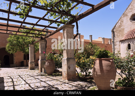 Crete Arkadi monastère des moines trimestres Banque D'Images