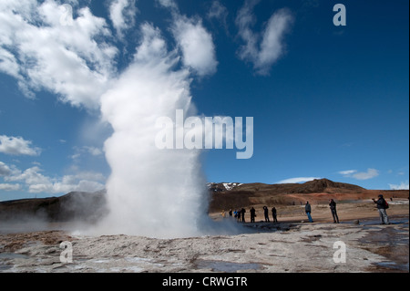 Strokkur, Geysir, Islande, SW de Haukadalur Banque D'Images