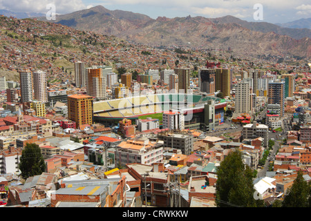 Vue générale de La Paz, Bolivie Banque D'Images