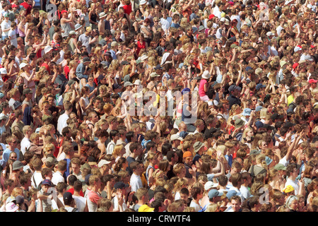 Une foule fête le Banque D'Images