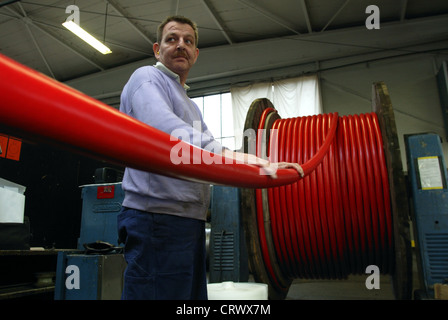 La production du câble d'alimentation à KERPEN à Stolberg Banque D'Images