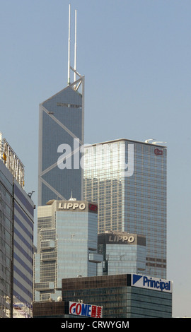 Bankgebaeude forme l'horizon de Hong Kong Islande Banque D'Images