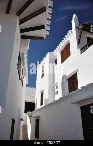 Village de pêcheurs blancs développement de Binibeca, Minorque, Iles Baléares, Espagne Banque D'Images