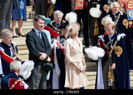 Timothy Laurence, princesse royale, la comtesse de Wessex et Prince Edward Point Mousse au jour du château de Windsor 18 juin 2012. Par0201 Banque D'Images