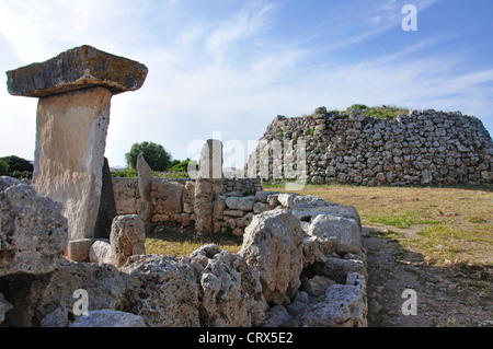 Le site archéologique, préhistorique de Trepucó, près de Mahon, Minorque, Iles Baléares, Espagne Banque D'Images