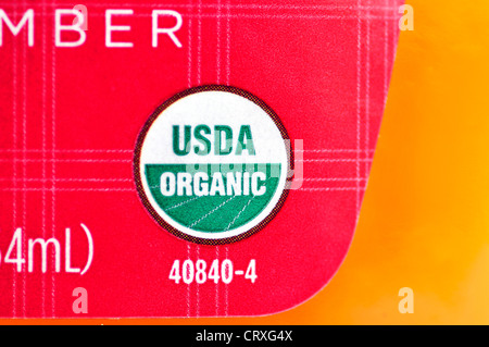 USDA Organic label paquet alimentaire Banque D'Images