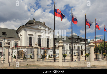 Palais Grassalkovich (résidence de Président slovaque, Bratislava, Slovaquie). Banque D'Images