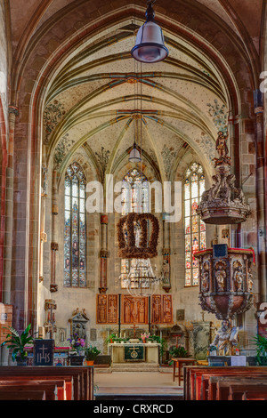 Allemagne, Bavière, Hassberge, Konigsberg, voir l'église de St Mary Banque D'Images
