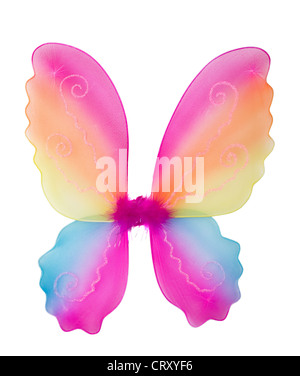 Toy pink fairy wings isolated on white Banque D'Images