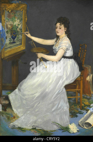 Edouard Manet Portrait d'Eva Gonzalès à Manet, 1870 National Gallery London Studio Banque D'Images