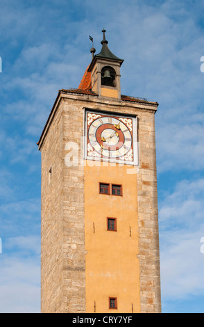 Burgtor (porte du château), Rothenburg ob der Tauber, Bavière, Allemagne Banque D'Images