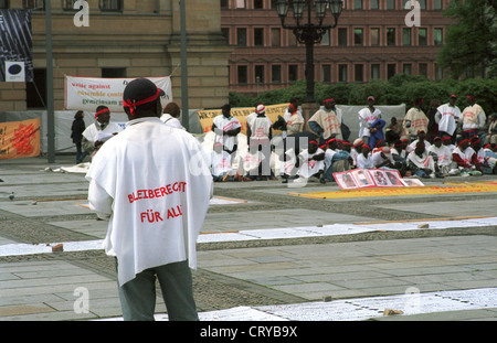 Berlin, grève de la faim contre l'expulsion Banque D'Images