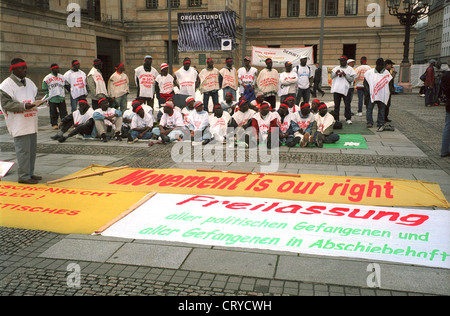 Berlin, grève de la faim contre l'expulsion Banque D'Images