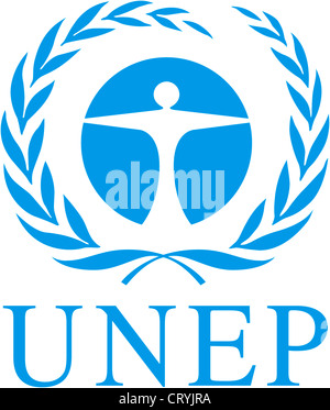 Logo du Programme des Nations Unies pour l'environnement UNEP avec siège à Nairobi. Banque D'Images