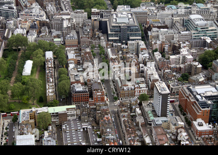 Vue aérienne de Gray's Inn Gardens, Theobald's Road et Bedford Row London WC1 Banque D'Images