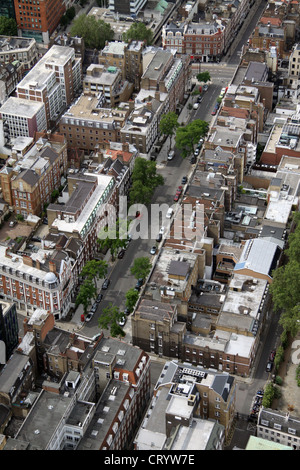 Vue aérienne de Bedford Row, Londres WC1 Banque D'Images