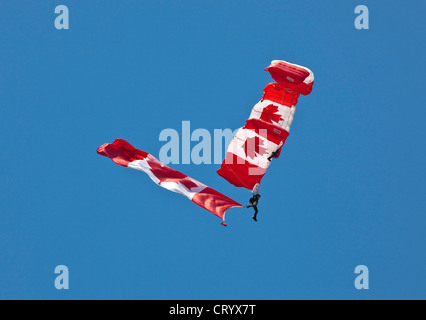 Les équipe de parachutistes des Forces canadiennes effectuant au Camp Borden Air Show, au Camp Borden;Ontario;Canada Banque D'Images