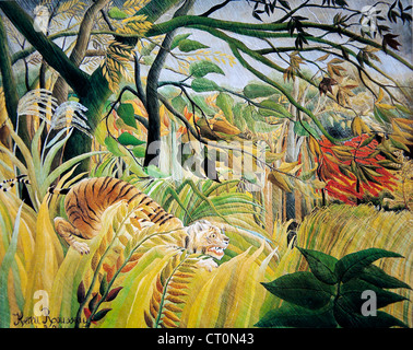 Henri Rousseau - Tigre dans une tempête tropicale Banque D'Images