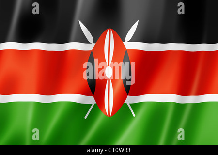 Drapeau Kenya, le rendu en trois dimensions, finition satinée Banque D'Images