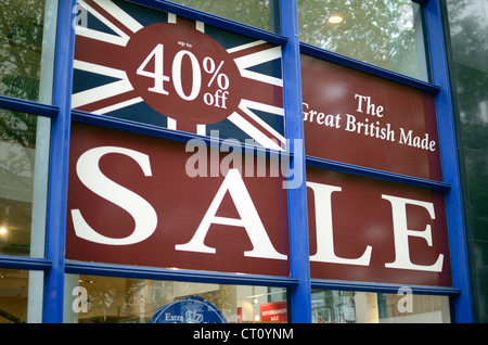 ' La grande britanniques ont fait vendre ' inscrivez-vous dans une vitrine Banque D'Images