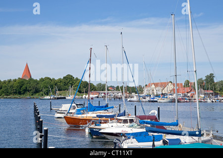 Marina près de Kirchdorf, l'île de Poel, près de Wismar, Schleswig-Holstein, Allemagne Banque D'Images