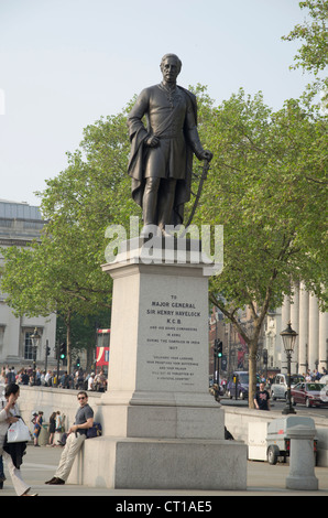 Statue du général Sir Henry Havelock à Trafalgar Square Banque D'Images