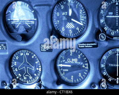 Flugzeuginstrumente Flugzeuges und im Cockpit Banque D'Images