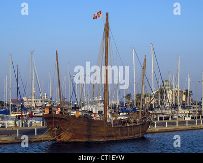 Réplique de la Nina (navire de Christophe Colomb) à Corpus Christi, Texas marina Banque D'Images