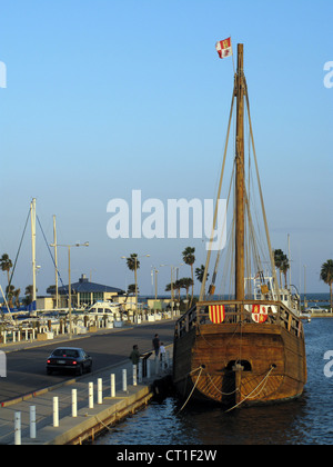 Réplique de la Nina (navire de Christophe Colomb) à Corpus Christi, Texas marina Banque D'Images