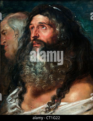 Étude de deux chefs 1608 Peter Paul Rubens 1577-1640 Belgique belge flamande Banque D'Images