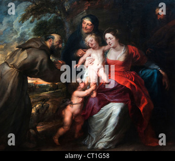 La Sainte Famille avec les saints François et Anne et l'enfant Saint Jean Baptiste 1630 Peter Paul RUBENS Belgique Banque D'Images