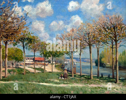 La Seine à Bougival 1876 Alfred Sisley Alfred Sisley 1839 - 1899 impressionnistes français / anglais Banque D'Images