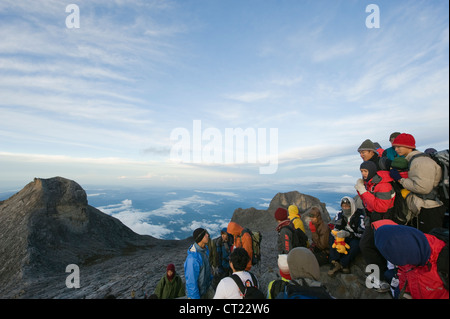 Sommet, Parc National de Kinabalu, Malaysias plus haute montagne (3867 m), Sabah, Bornéo, Malaisie Banque D'Images